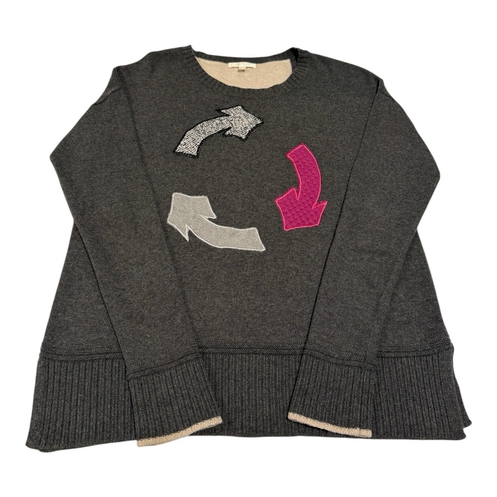 Lisa Todd Women's Cashmere Blend‎ Gray Sweater Recycle Symbol Size S